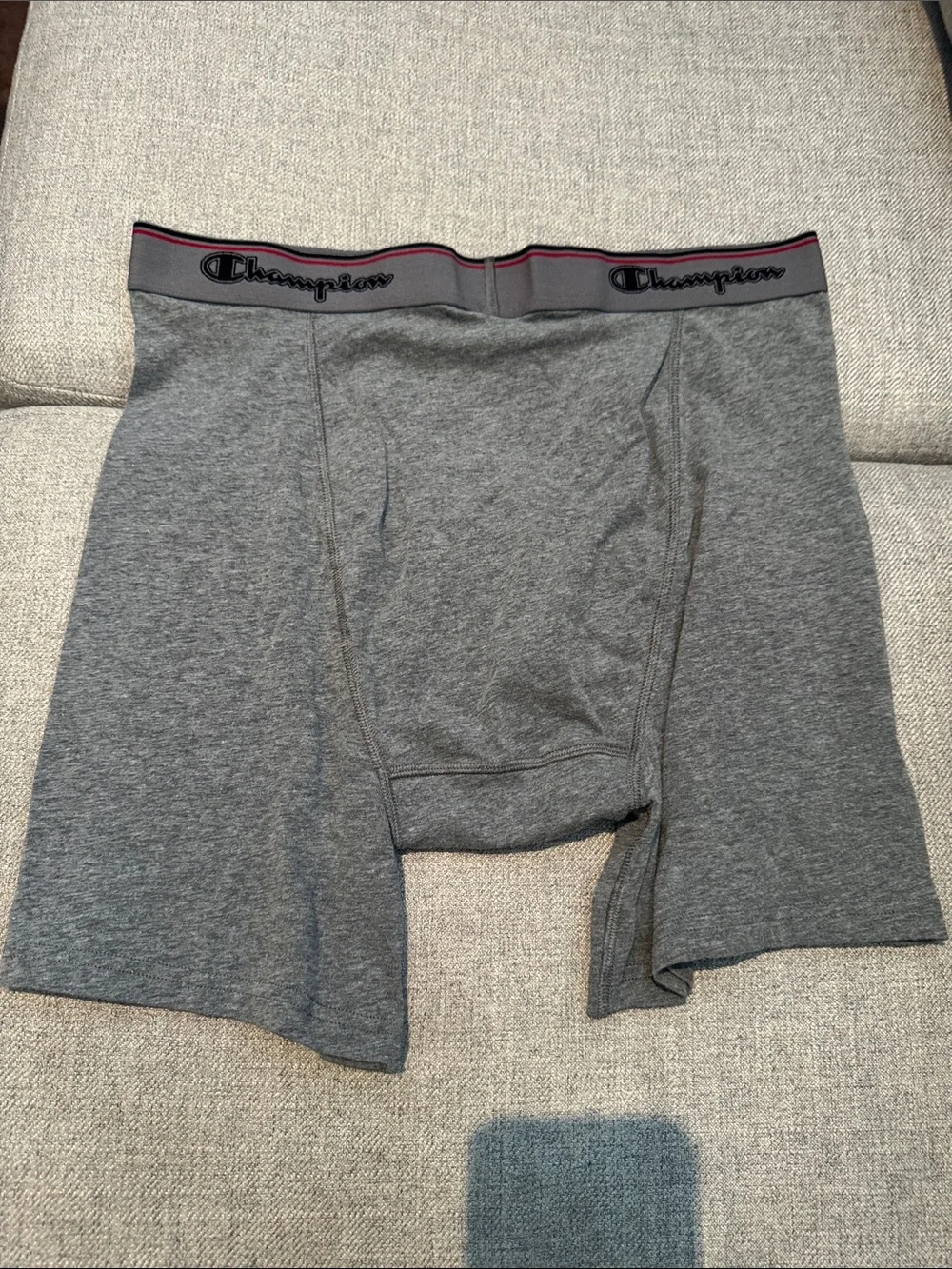 Champion Gray Men's Cotton-Blend Boxer Briefs with Logo Waistband